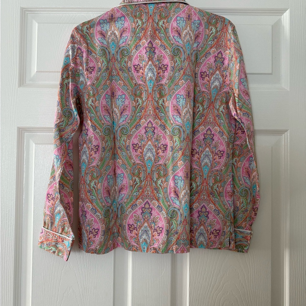 Ralph Lauren Paisley Button-Up pajama top size xs - Picture 5 of 7